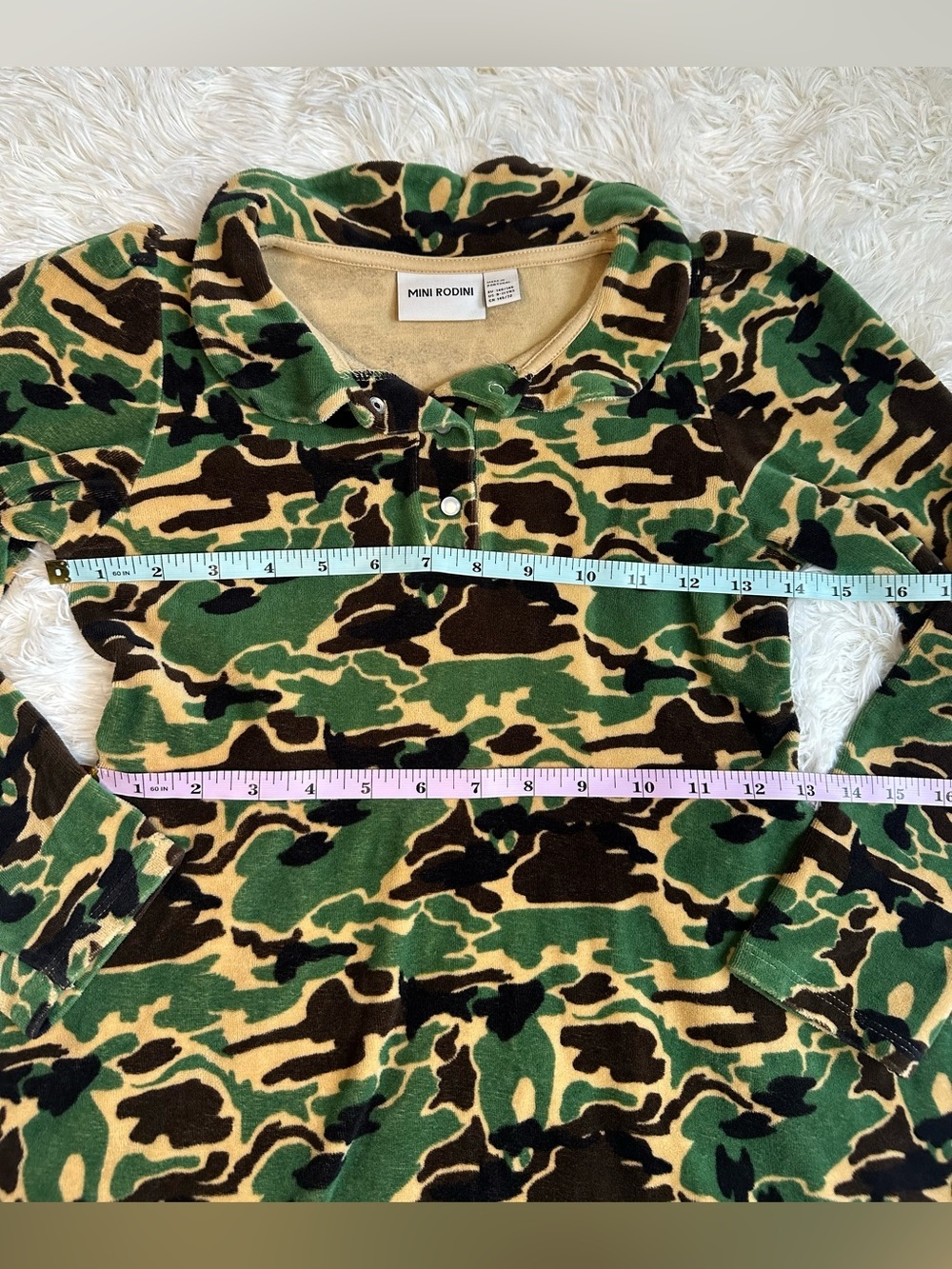 Mini Rodini Organic Cotton Camouflage Dress Long Sleeve Girls 140/146 9-11Y - Picture 7 of 11
